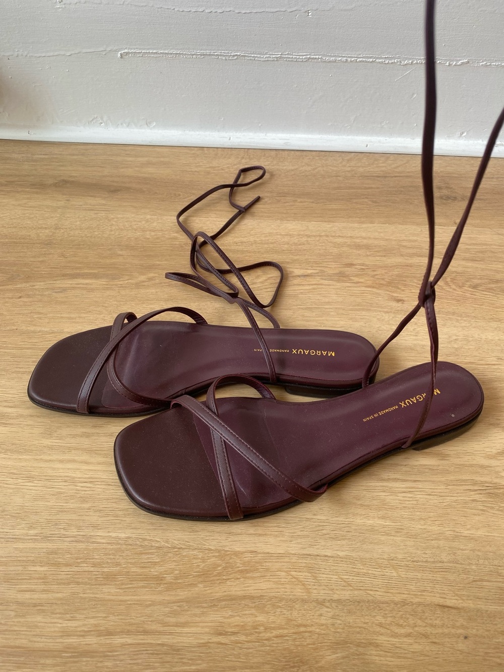 Margaux Burgundy Wrap Sandal - Picture 2 of 4